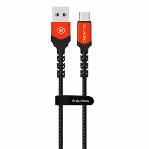 Kabelis Blavec Cable Raptor pluoštinis - USB į Type-C - PD 66W 6A 2 m Apple CarPlay/Android Auto (CRA-UC6BR20) juodas-raudonas