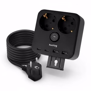 Huslog Power strip with phone laikiklis HUS1055