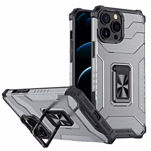 Crystal Ring Case прочный защитный чехол с подставкой для iPhone 13 Pro Max чёрный