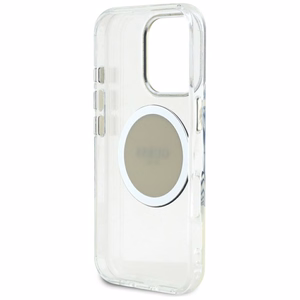 Guess IML Metal Colored Circle Classic Logo Magnetinis dėklas telefonui iPhone 16 Pro Max - pilkas