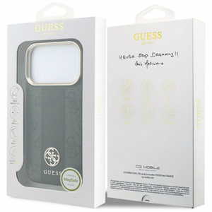 Dėklas, skirtas IPHONE 18 Pro Max/17 Pro max suderinamas su „MagSafe“ (Stripe Round and Classic Logos 4G) (spalva: juoda)