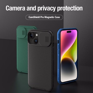 Nillkin CamShield Pro magnetinis dėklas telefonui iPhone 15 Plus su kameros apsauga - mėlynas