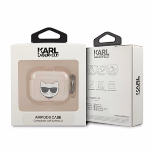 Karl Lagerfeld Glitter Choupette Case for AirPods 3 - Gold