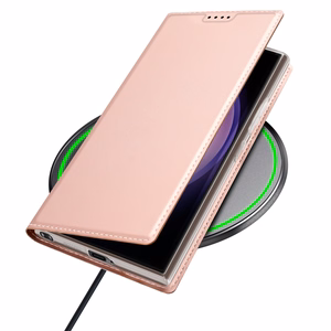 Dux Ducis Skin Pro dėklas telefonui Samsung S24 Ultra su atvartu - rožinis