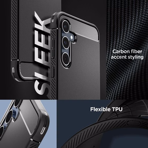 Spigen Rugged Armor dėklas, skirtas Samsung Galaxy A55 5G, matinis juodas