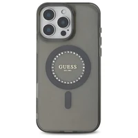 Guess IML Rhinestones Magnetinis dėklas telefonui iPhone 16 Pro - juodas