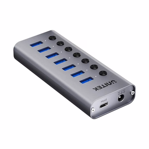 USB-A 3.0 5 Gbps šakotuvas su 7-in-1 jungikliu Unitek H1314A01-EU