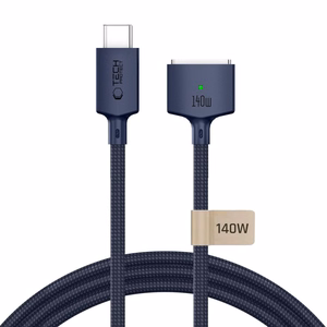 Tech-Protect MMC01 Ultraboost USB-C / MagSafe 3 140W 300cm laidas, skirtas MacBook, tamsiai mėlynas