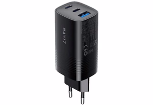 Havit UC20 - GaN 65 W trijų prievadų kelioninis įkroviklis, juodas