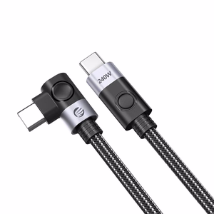 Orico CW240 kampinis USB-C–USB-C PD, 240 W, 20 Gbps laidas, 0,5 m – juodas