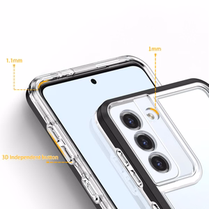 Clear 3in1 dėklas Samsung Galaxy S23 silikoninis dėklas su rėmeliu juodas