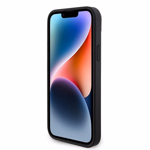 Guess GUHCP15SP4TDSCPK iPhone 15 6.1" juodas/juodas kietas dėklas telefonui Crossbody 4G Metal Logo