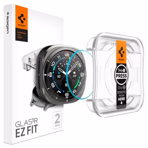 Spigen Glas.TR EZ Fit grūdintas apsauginis stiklas Samsung Galaxy Watch Ultra (47mm) - skaidrus (2 vnt. rinkinys)