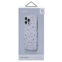 Uniq Coehl Terrazzo dėklas telefonui iPhone 13 Pro / iPhone 13 - balta
