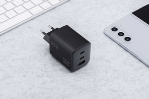 BLUE STAR kelioninis įkroviklis GaN 4A 65W 2 x Type C + USB A PD QC4.0 VT-43 juodas