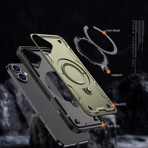 Hybrid Armor Trendy dėklas telefonui su MagSafe iPhone 16 Plus - žalias