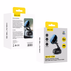 Blavec Car laikiklis BHC-02 Qi2.2 25W vacum magnetic with induction įkroviklis to windshield (BHC02-QI2PMWIB)juodas