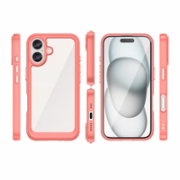 Outer Space dėklas telefonui su geliniu rėmeliu iPhone 16 Plus - raudonas