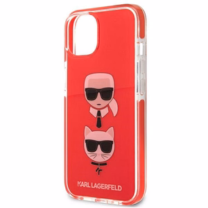 Karl Lagerfeld Karl&Choupette Head dėklas iPhone 13 / 14 / 15, raudonas