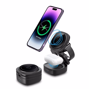 "Maxlife MXWC-06" magnetinis belaidis įkroviklis 15W, juodas 3in1