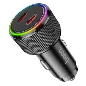 Automobilinis įkroviklis Hoco 2 x USB C QC PD 50W NZ14B juodas