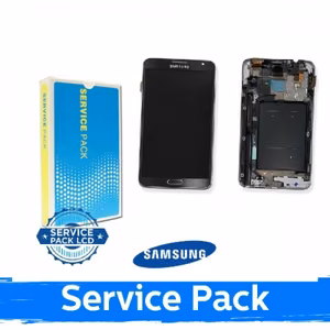LCD ekranas skirtas Samsung N7505 Note 3 Neo su rėmeliu / baltas / (Service Pack)