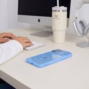 Tech-Protect MagPeak MagSafe CC dėklas, skirtas iPhone 18 Pro / 17 Pro – skaidrus mėlynas