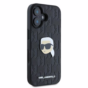 Karl Lagerfeld Monograma Karl Galva Smeigtukas iPhone 16 Dėklas - Juodas