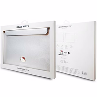 Hello Kitty PU Metal Logo dėklas 14" nešiojamam kompiuteriui - sidabrinis