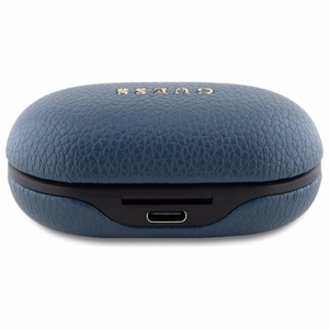 Guess Bluetooth ausinės GUTWSPGTSPSB TWS + įkrovimo stotelė mėlynos/mėlynos grūdėtas klasikinis logotipas