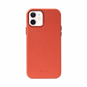 Crong Essential Cover Magnetic dirbtinės odos dėklas, skirtas iPhone 12 / iPhone 12 Pro, su MagSafe, raudonas