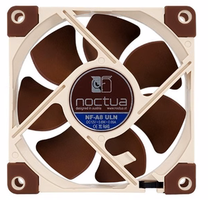 Noctua NF-A8 ULN kompiuterio aušinimo sistema kompiuterio korpuso ventiliatorius 8 cm smėlio, rudas