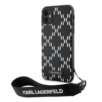 Karl Lagerfeld KLHCN61SAKLMBSK iPhone 11 / Xr 6.1" juodas kietas dėklas Monograma Losange Saffiano