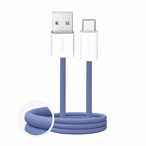Puro Fabrik 2.0 10W Плетёный кабель USB-A - USB-C 1.5m - синий
