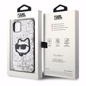 Karl Lagerfeld KLHCN61G2CPS iPhone 11 / Xr 6.1" серебряный/серебряный хардкейс Glitter Choupette Patch