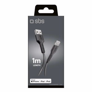 SBS TECABLEUSBIP589K USB-A - Lightning kabelis 1 m MFi sertifikuotas - juodas