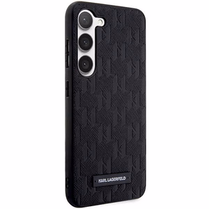 Karl Lagerfeld KLHCS23SSAKLHPK S23 S911 kietas dėklas juodas/juodas Saffiano Mono Metalinis Logotipas