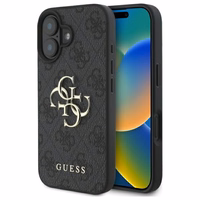 Guess 4G Didelis Logo iPhone 16 Plus Dėklas - juodas