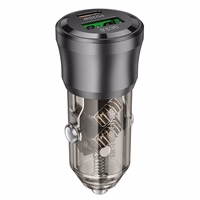 Automobilinis įkroviklis Borofone BZ25 38W USB-C/USB-A juodas