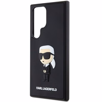 Karl Lagerfeld 3D guminis Ikonik dėklas telefonui Samsung Galaxy S24 Ultra - juodas