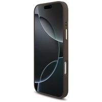 Guess 4G trikampio logotipo magnetinis dėklas telefonui iPhone 17 Pro Max - rudas ir auksinis