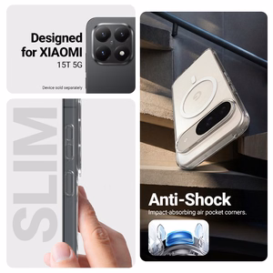 Crong Hybrid Clear Magnetic MagSafe dėklas, skirtas Xiaomi 15T, skaidrus