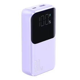 Mini išorinė baterija Joyroom JR-PBC07 20000mAh 30W su USB-C ir Lightning laidais (violetinė)