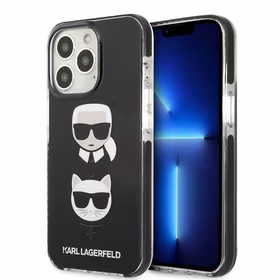 Karl Lagerfeld Karl&Choupette Head dėklas iPhone 13 Pro Max - juodas