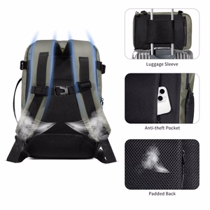 Tech-Protect Defender S50 kuprinė Ryanair ir Wizzar, 20L nešiojamam kompiuteriui - alyvuogių žalia