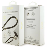 "Guess CBDY 4G Charm" USB-C / USB-C kabelis 150 cm - Juodas