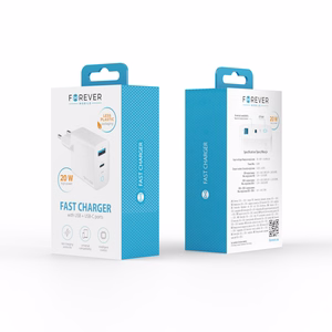 "Forever TC-06-20AC PD QC įkroviklis 1x USB-C 1x USB 20W baltas