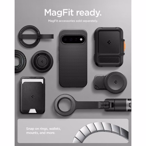 Spigen Liquid Air Mag MagSafe dėklas, skirtas Google Pixel 11, matinis juodas
