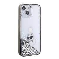 Karl Lagerfeld Liquid Glitter Choupette dėklas telefonui iPhone 15 - skaidrus