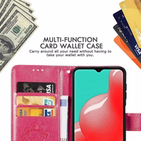 Dėklas Flower Book Samsung A145 A14 4G/A146 A14 5G rožinis-raudonas